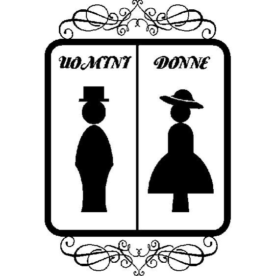 Sticker porte wc Uomini donne orné