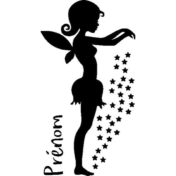 Sticker prénom personnalisable charmes de fée