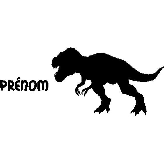 Sticker prénom personnalisable et le tyrannosaurus