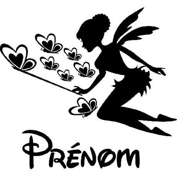 Sticker prénom personnalisable Fée des papillons