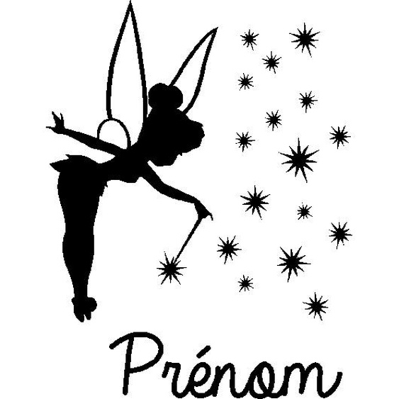 Sticker prénom personnalisable Fée la reine des étoiles