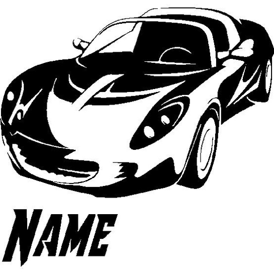 Sticker prénom personnalisable voiture aérodynamique