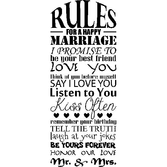 Sticker Rules for a happy marriage