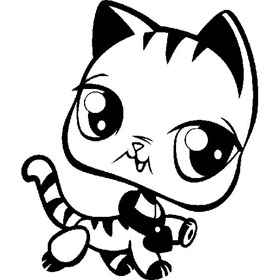 Sticker Silhouette chat avec un collier