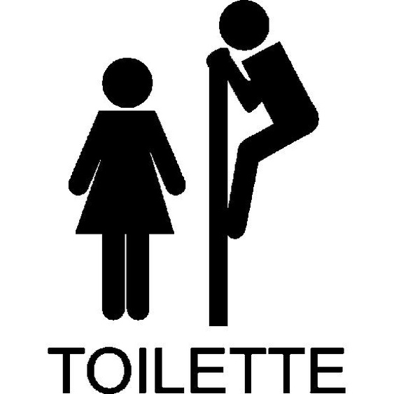 Sticker Toilette - garçon curieux