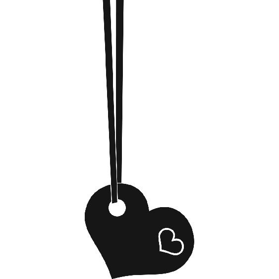 Sticker voiture coeur suspendu