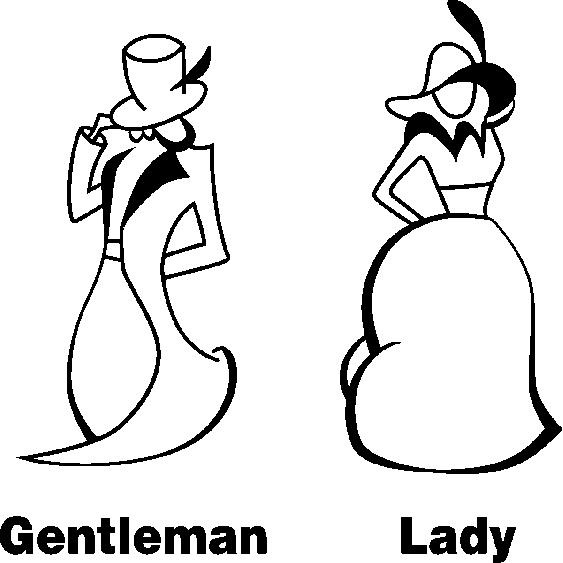 Sticker wc gentlman - wc Lady