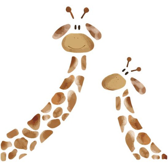 Stickers enfants animaux girafes en famille