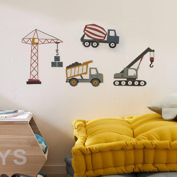 Stickers Engins de chantier rouge