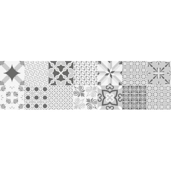 Stickers escalier carrelages nuance de gris romantique x 2
