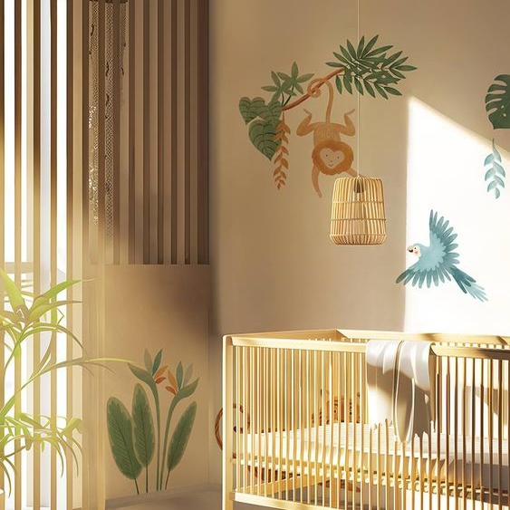 Stickers Fleurs oiseau du paradis YUTSUNI vert