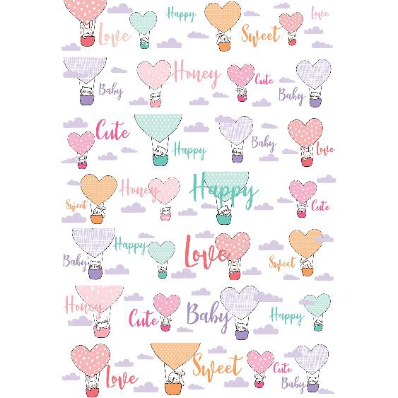 Stickers frise animaux scandinaves dans les nuages