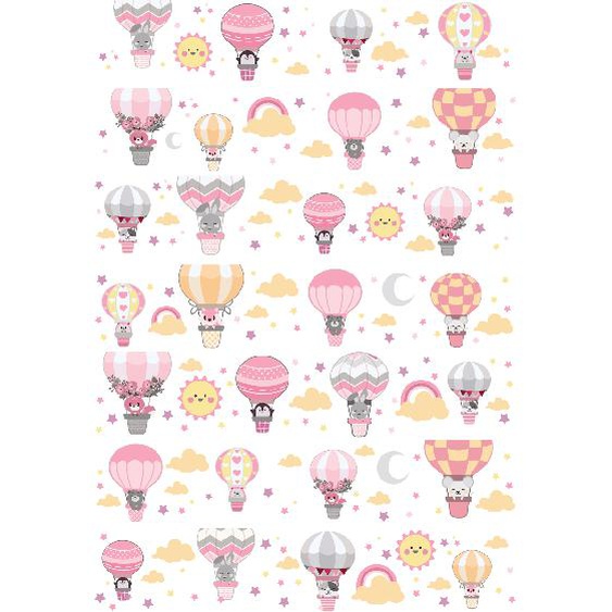 Stickers frise animaux scandinaves en haut dans le ciel