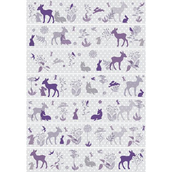 Stickers frise animaux scandinaves heureux de la forêt