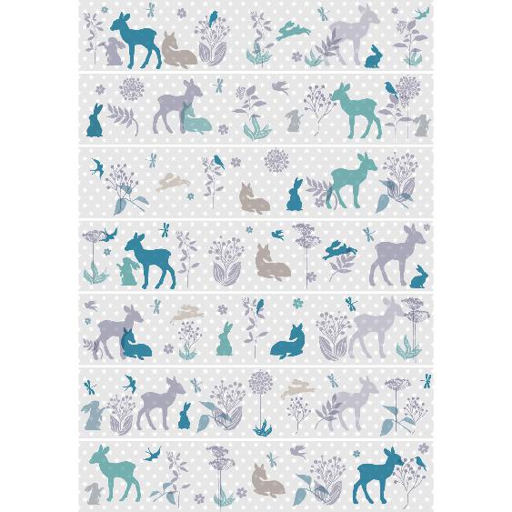 Stickers frise animaux scandinaves sages des forêts