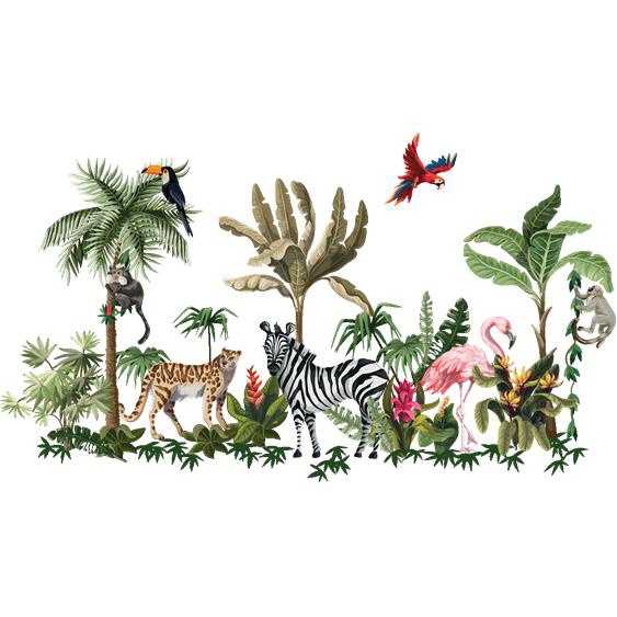 Stickers géants animaux dans les tropiques