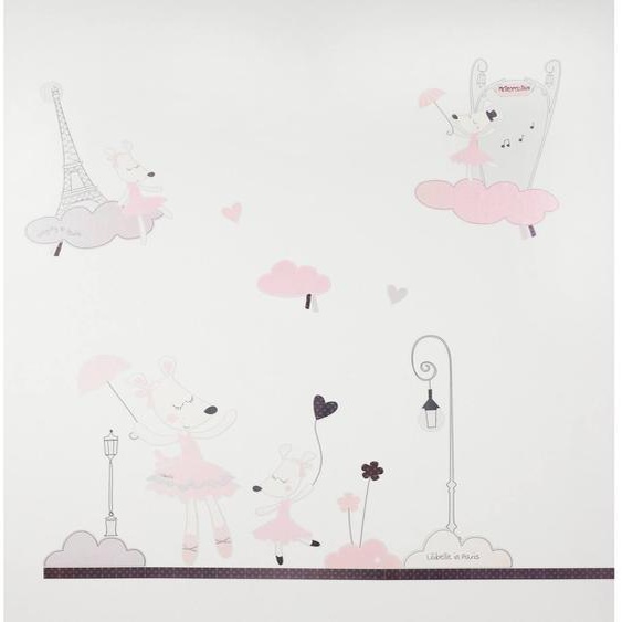 Stickers Muraux Petite Souris En Papier - Lilibelle Rose
