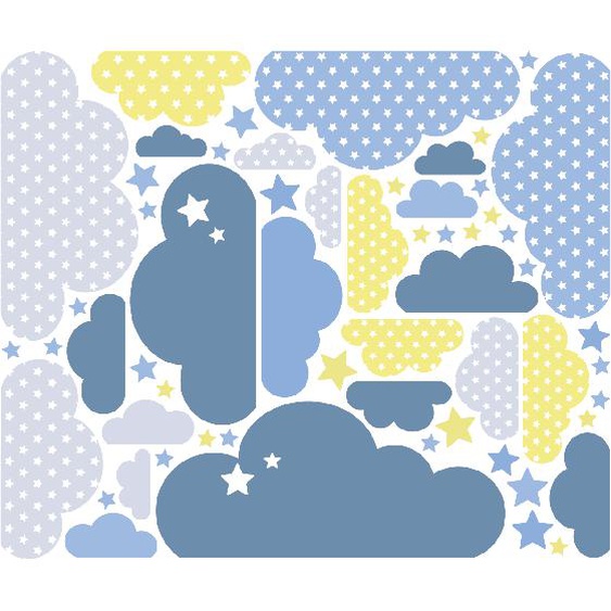 Stickers nuages scandinaves et étoiles amies du ciel