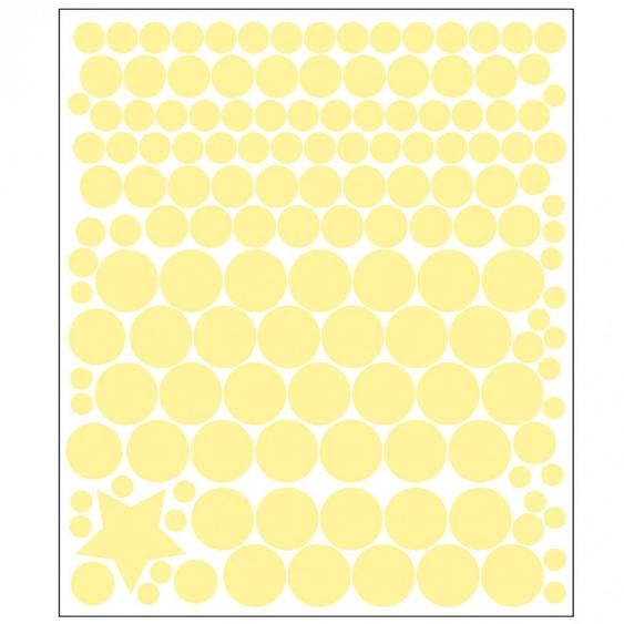 Stickers Pastilles Phosphorescentes (20 X 16 Cm) Jaune