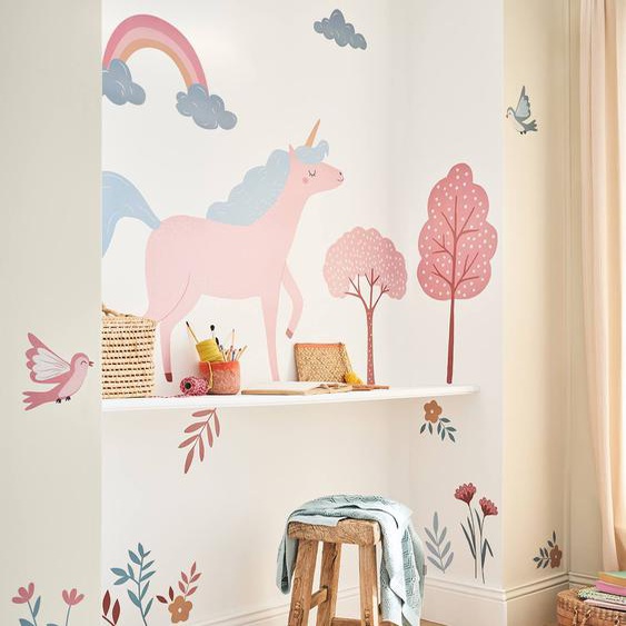 Stickers XL licorne rose imprimé