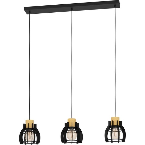 STILLINGTON 1 suspension Lampe à suspendre Lampe à suspendre - L88 x l18 x H110 cm - noir, marron - 3X40W excl - IP20