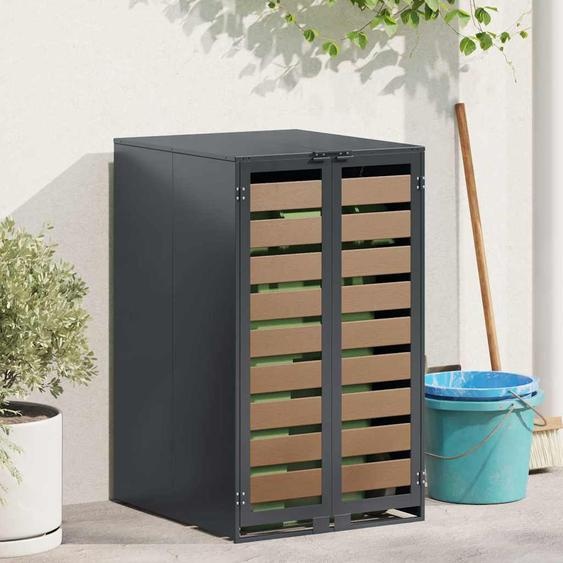 Stockage de Poubelle à Roulettes avec Couvercle à Gaz Relevable pour Poubelle de 240L