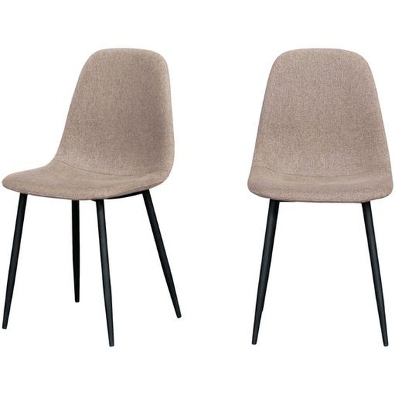 Stockholm - Lot de 2 chaises en tissu et métal - Couleur - Taupe