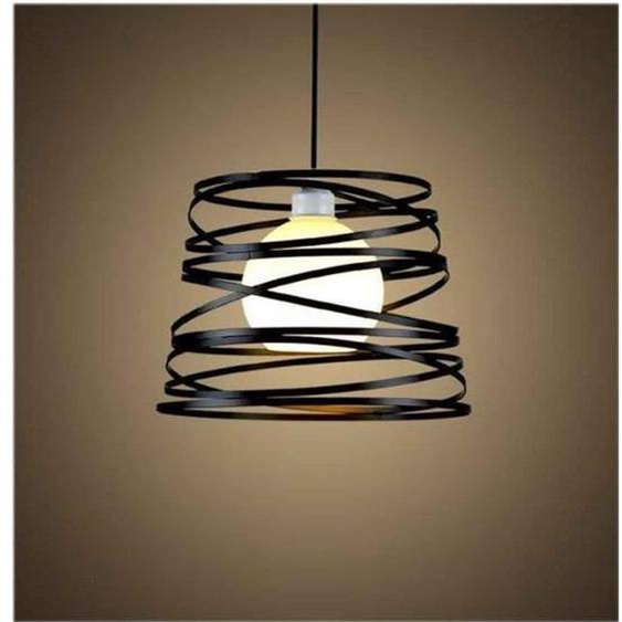 STOEX® Nordic Fer PERSONNALITE créative lustre salon moderne lampshade salle à manger de chambre den Ø32cm Noir