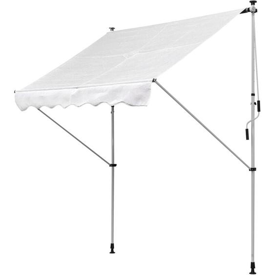 Store banne manuel rétractable 2L x 1,5l x 1,7-2,8H m inclinaison réglable installation rapide métal alu polyester blanc
