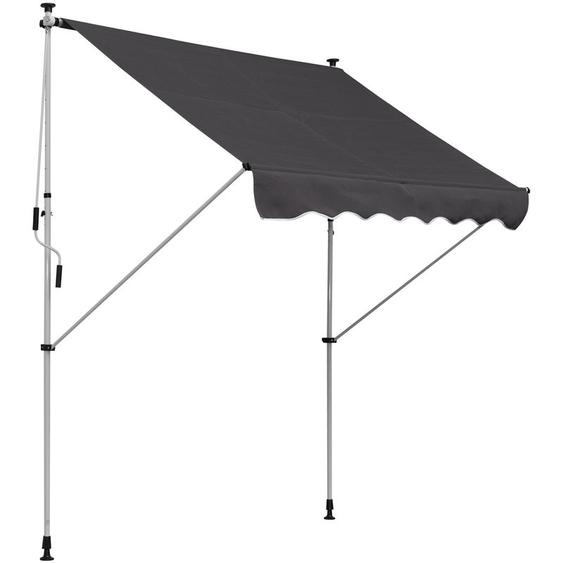 Store banne manuel rétractable 2L x 1,5l x 1,7-2,8H m inclinaison réglable installation rapide métal alu polyester gris