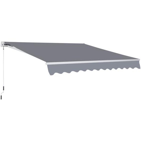 Store banne manuel rétractable aluminium polyester imperméabilisé 2,95L x 2,5l m gris