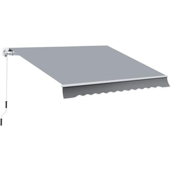 Store banne manuel rétractable aluminium polyester imperméabilisé 3L x 2,5l m gris