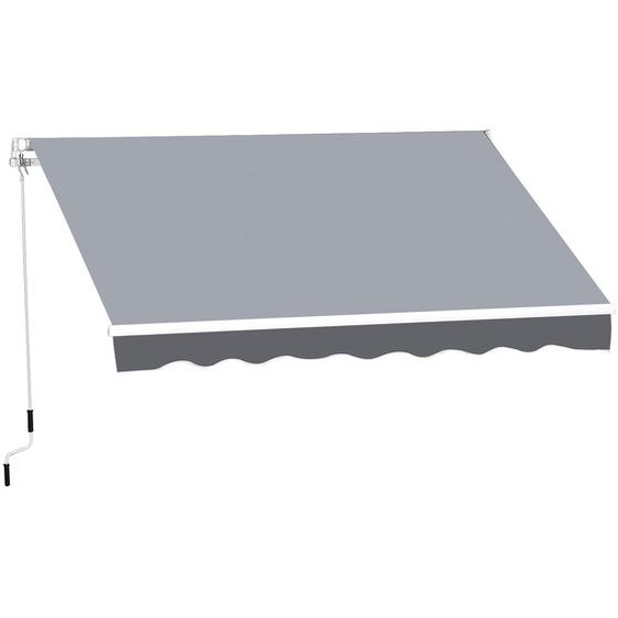 Store banne manuel rétractable dim. 2,5L x 2l (avancée) m  alu. polyester imperméabilisé haute densité gris
