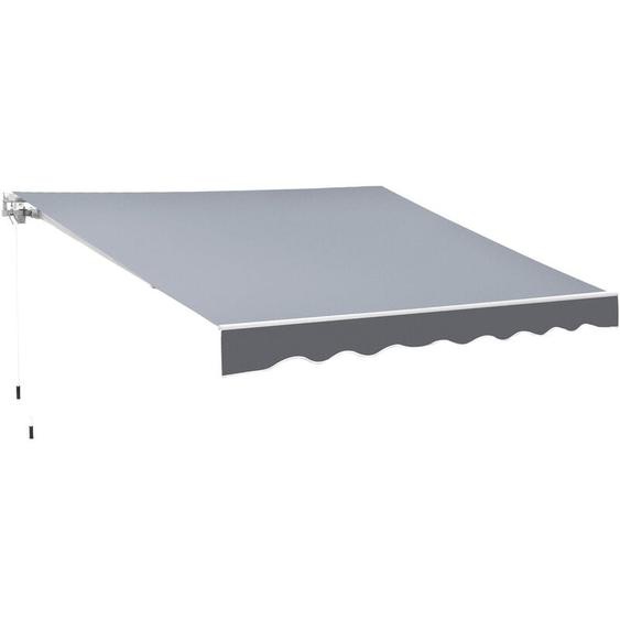 Store banne manuel rétractable dim. 2,5L x 2l (avancée) m alu. polyester imperméabilisé haute densité gris