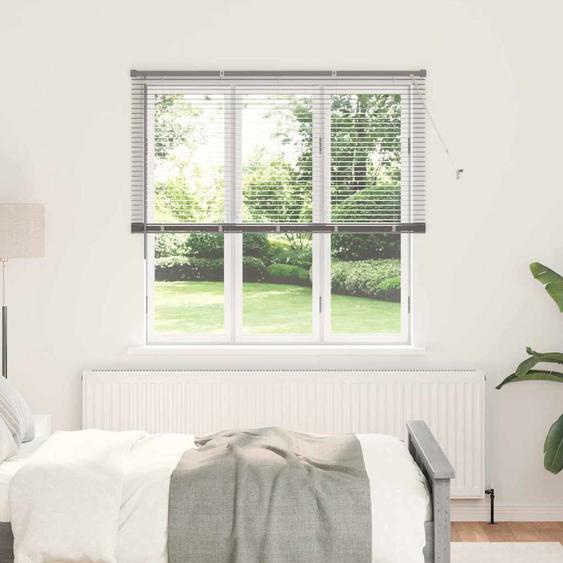 Store de Fenêtre avec des rideaux Argent Aluminium