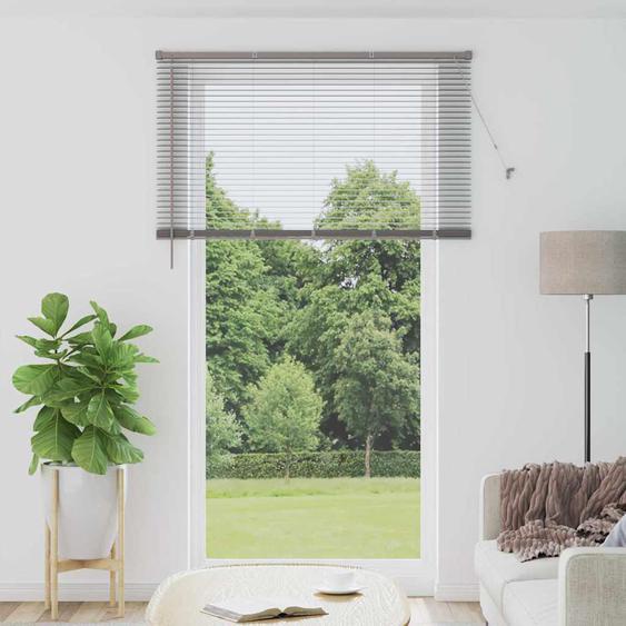 Store de Fenêtre avec des rideaux Argent Aluminium