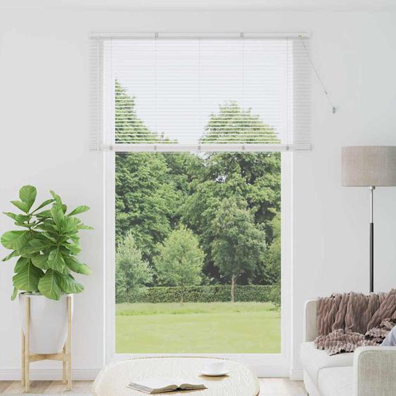 Store de Fenêtre avec des rideaux Blanc Aluminium