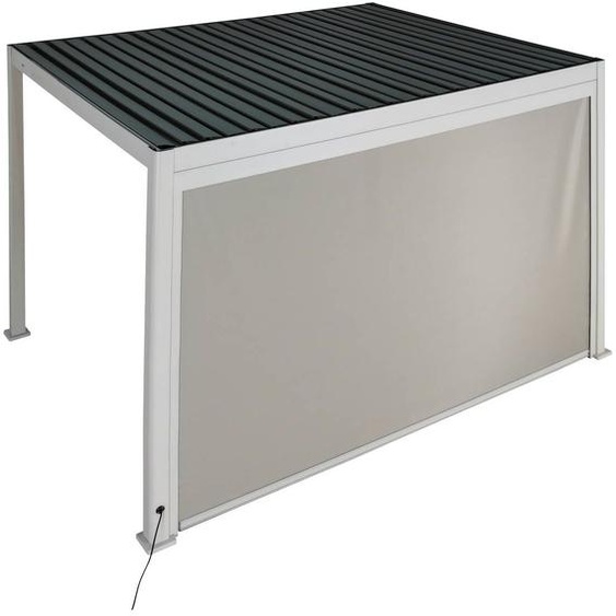 Store EVORA Argile Pour Côté 4 m - 3,7 x 2,3 Acier, Aluminium, Texaline Hespéride