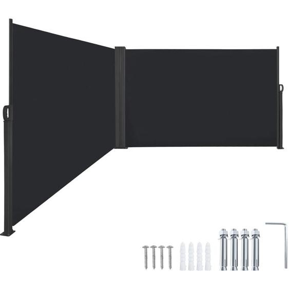 Store Latéral 160 x 600 cm Brise-vue extensible Opaque Protection UV Store Latéral avec Poignée Anthracite NAIZY