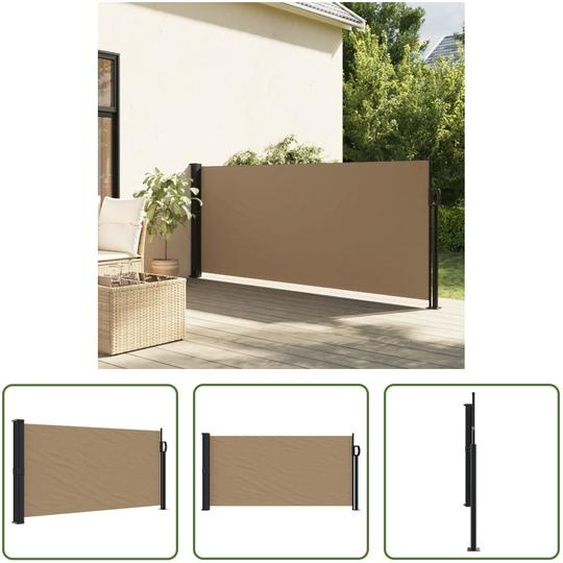 Store latéral extensible The Living Store Taupe 100 x 500 cm