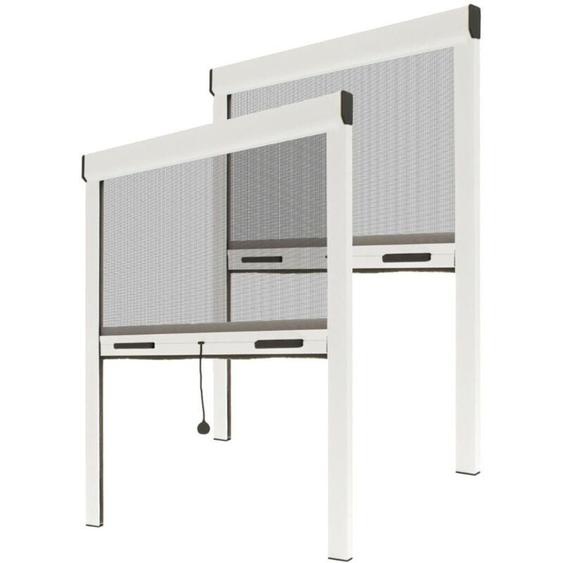 Avosdim - moustiquaire enroulable l 80 x h 130 cm alu blanc – lot 2 – recoupable pour fenêtre – pose facile