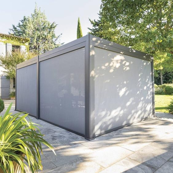 Store pour pergola bioclimatique EVORA Ardoise Côté 3,6 m - 3,3 Aluminium, Texaline Hespéride