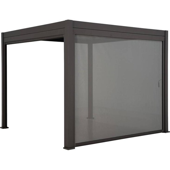 Store pour pergola bioclimatique EVORA Ardoise Côté 4 m - 3,7 Aluminium, Texaline Hespéride