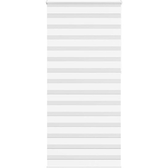 Store zèbre blanc 115x230 cm largeur du tissu 110,9cm polyester