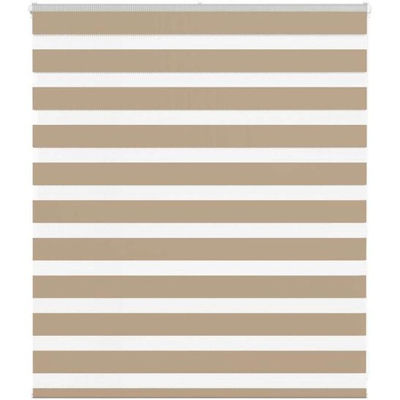 Store zèbre marron sable largeur du tissu 115,9 cm polyester