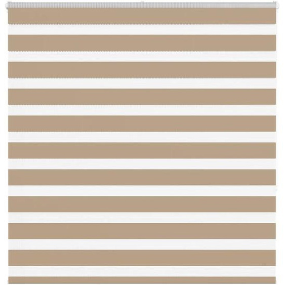 Store zèbre marron sable largeur du tissu 140,9cm polyester