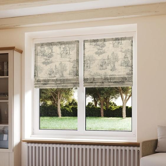 Stores bateaux Toile de Jouy Gris clair