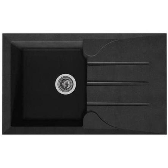 Stradour - evier cuisine a encastrer 1 bac + 1 égouttoir aloa - résine - 81 x 50 cm - noir