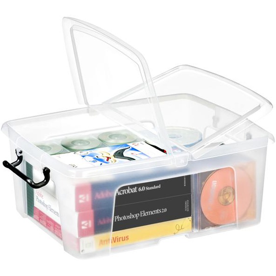 STRATA Boîte de rangement 24 L avec couvercle -Transparent