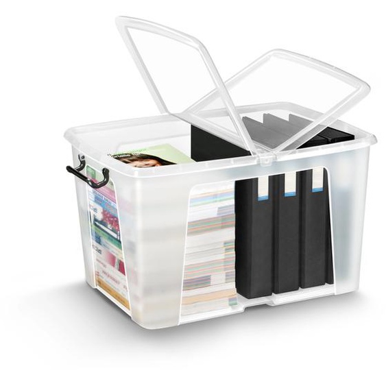 STRATA Boîte de rangement 65 L avec couvercle - Transparent